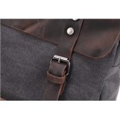 P6 VINTAGE TAR MAX™ Plecak płótno - skóra naturalna A4 - kawowy